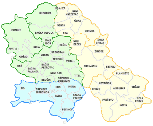 vojvodina mapa Mapa opstina Vojvodine vojvodina mapa